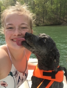 Kylie Tucker enjoyed going to the lake with her dog